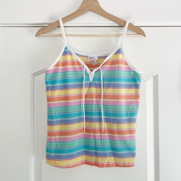 Vintage Avon Fashions Rainbow Striped Camisole - S - Picture 1 of 6